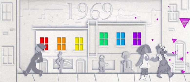 Google Doodle慶祝同志遊行五十週年，搜尋首頁換上彩虹遊行圖像
